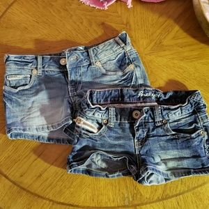 2 different pairs of size 0 Amethyst Jean's Shorts